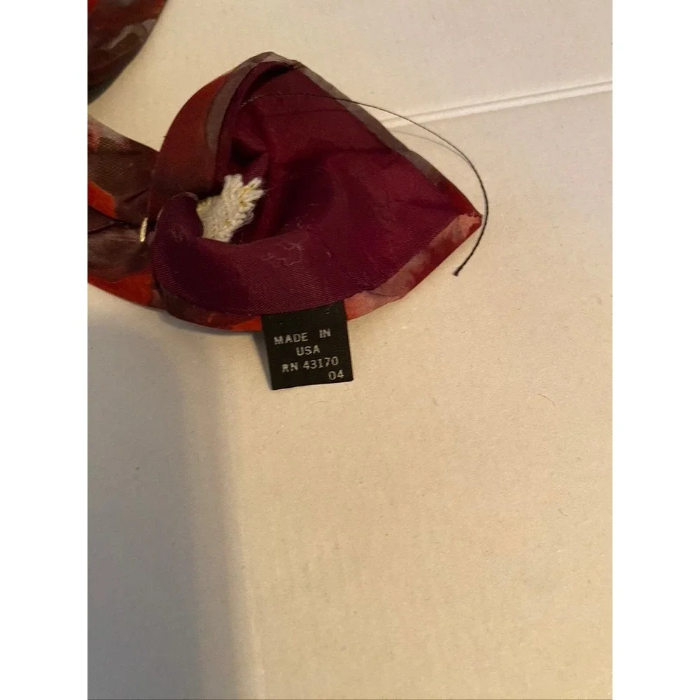 Surrey Mens Necktie Red Burgundy Abstract Floral Microfiber Art Silk Look Tie